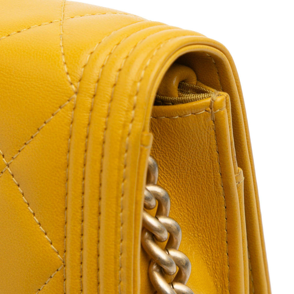 Chanel Quilted Lambskin Boy Wallet On Chain
