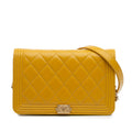 Chanel Quilted Lambskin Boy Wallet On Chain
