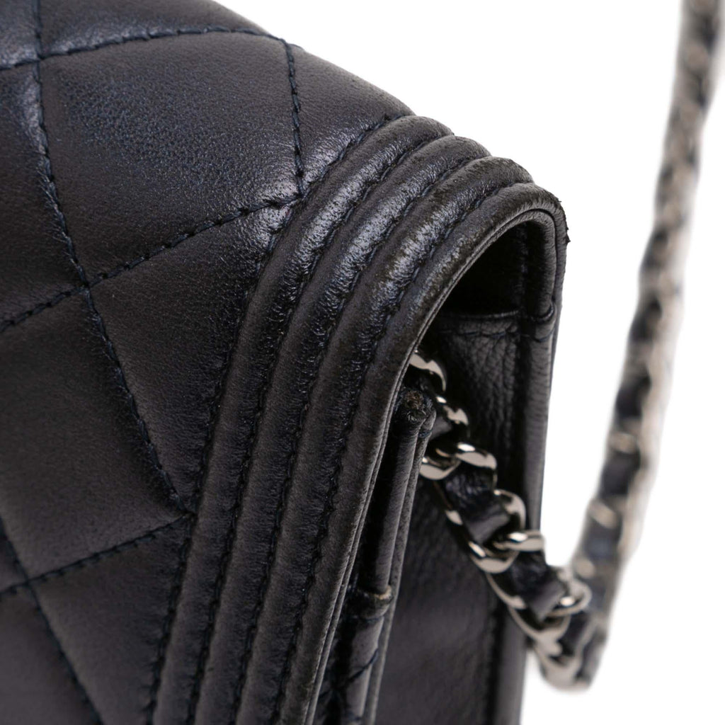 Chanel Quilted Lambskin Boy Wallet On Chain