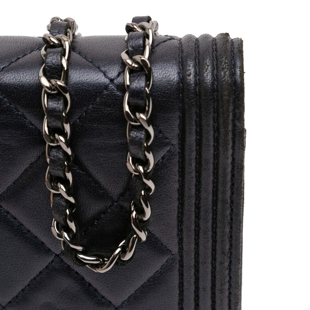 Chanel Quilted Lambskin Boy Wallet On Chain