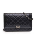 Chanel Quilted Lambskin Boy Wallet On Chain