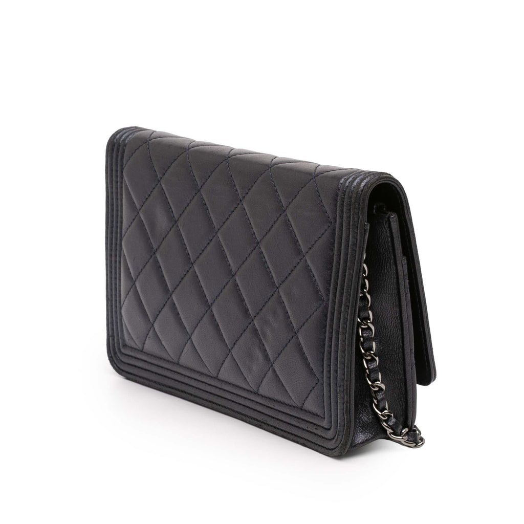 Chanel Quilted Lambskin Boy Wallet On Chain