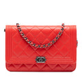 Chanel Quilted Lambskin Boy Wallet On Chain