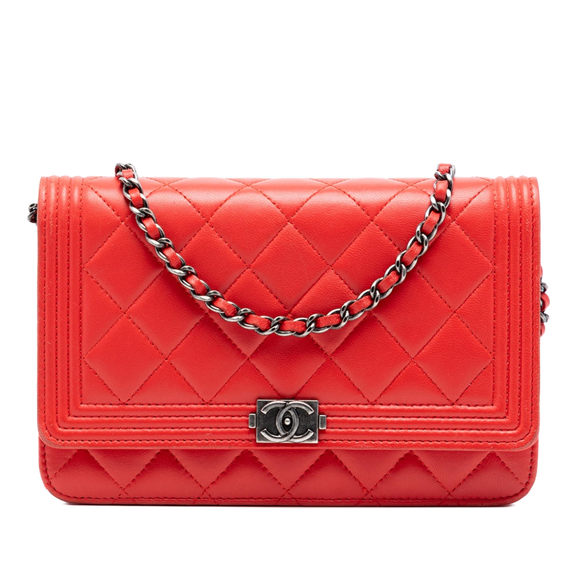 Chanel Quilted Lambskin Boy Wallet On Chain