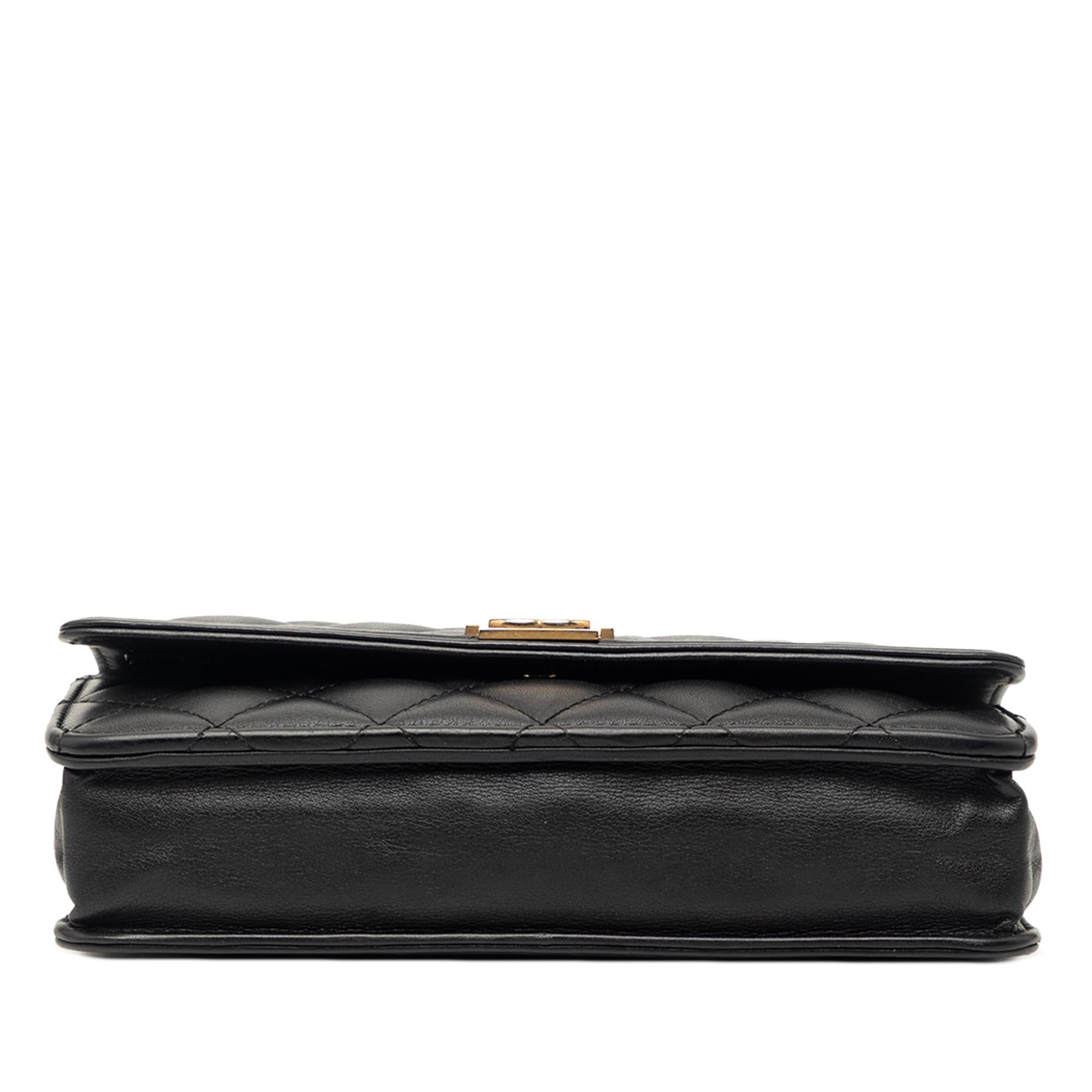 Chanel Quilted Lambskin Boy Wallet On Chain