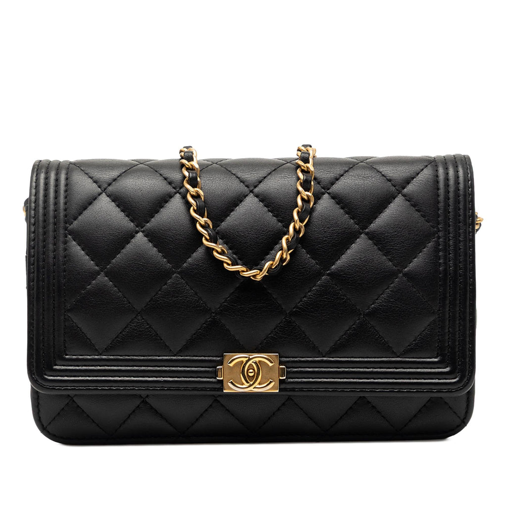 Chanel Quilted Lambskin Boy Wallet On Chain