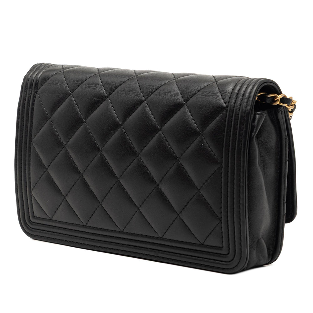 Chanel Quilted Lambskin Boy Wallet On Chain