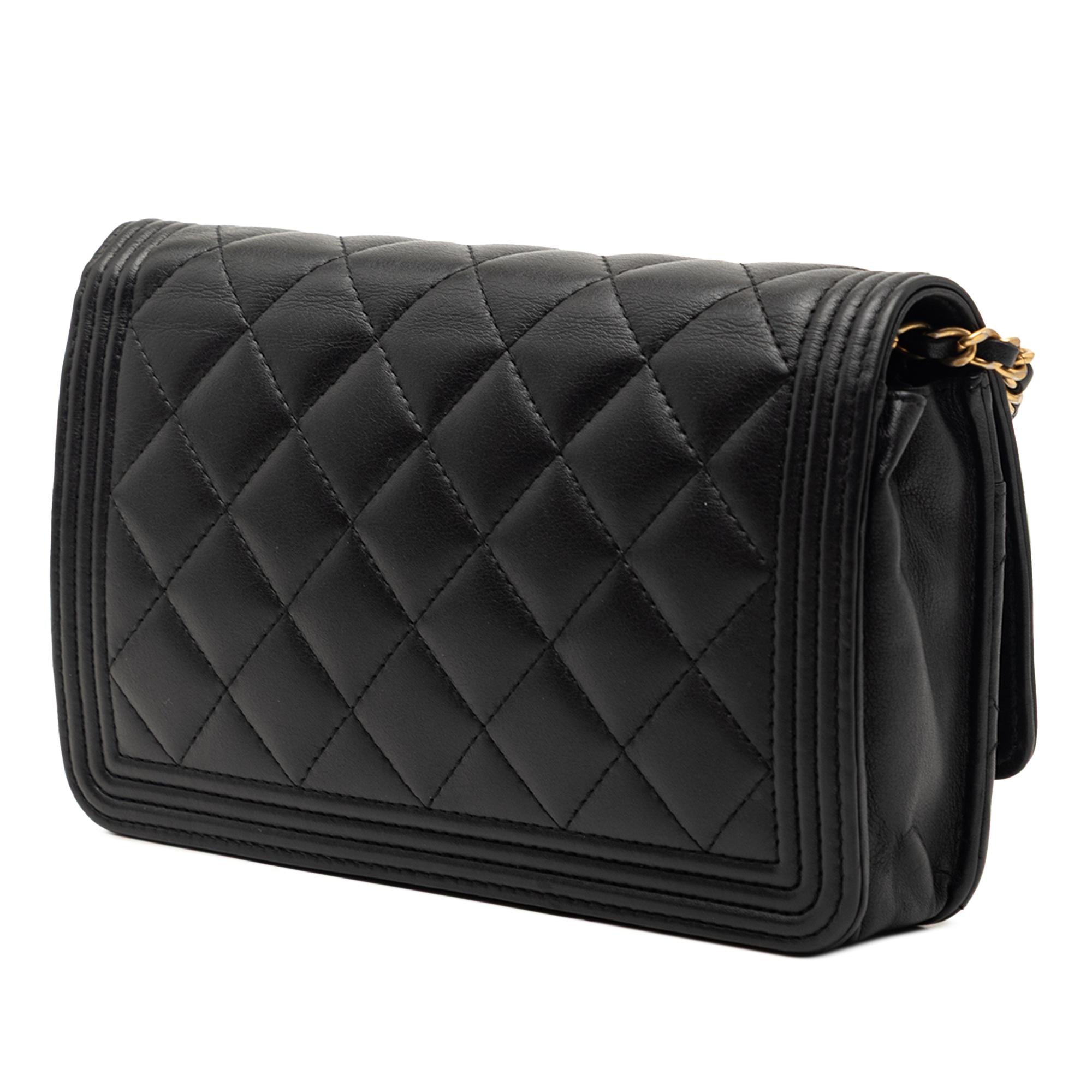 Chanel Quilted Lambskin Boy Wallet On Chain