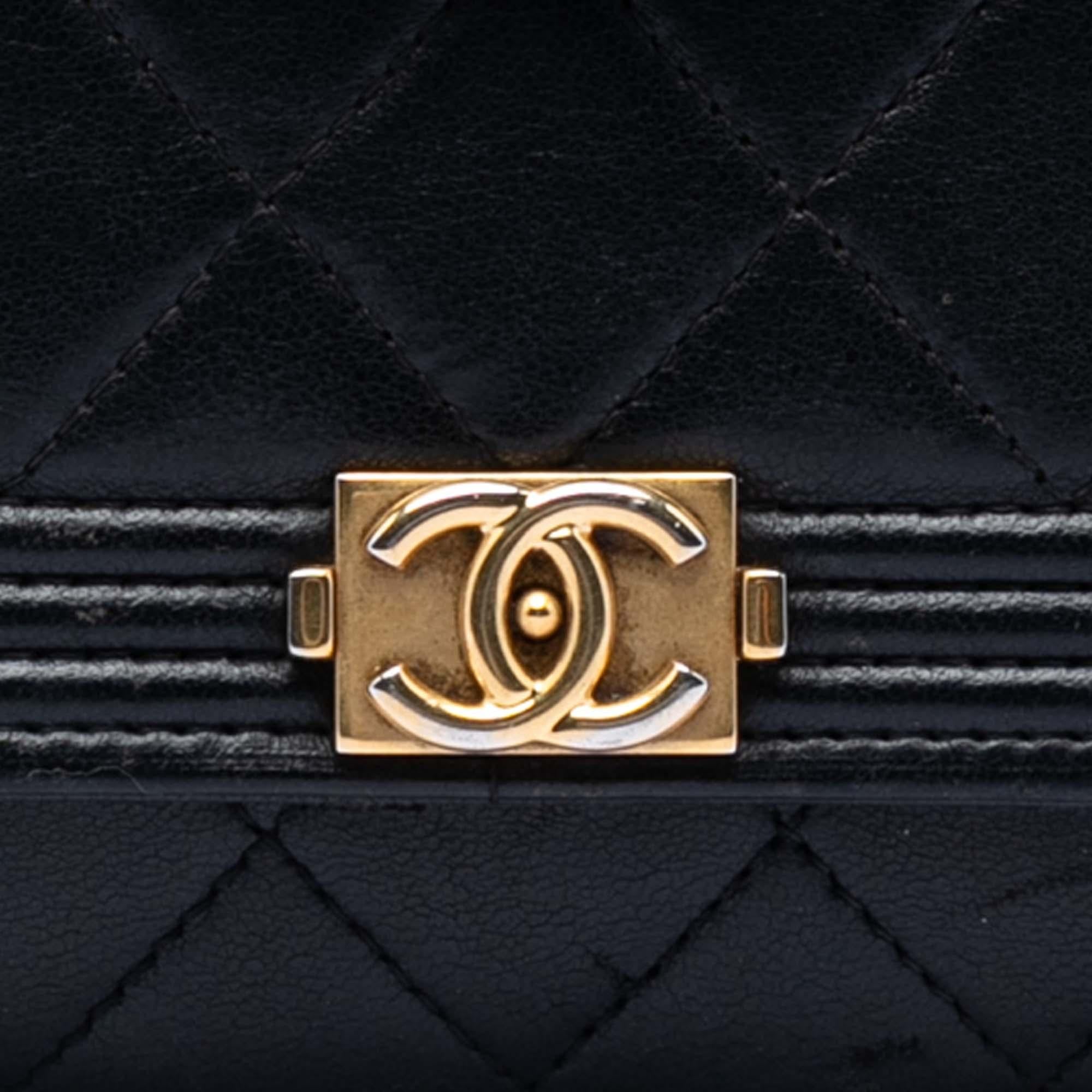 Chanel Quilted Lambskin Boy Wallet On Chain