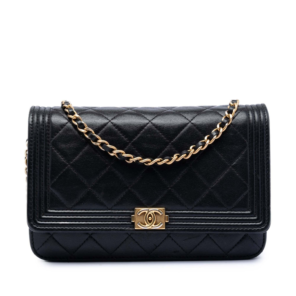 Chanel Quilted Lambskin Boy Wallet On Chain