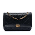 Chanel Quilted Lambskin Boy Wallet On Chain