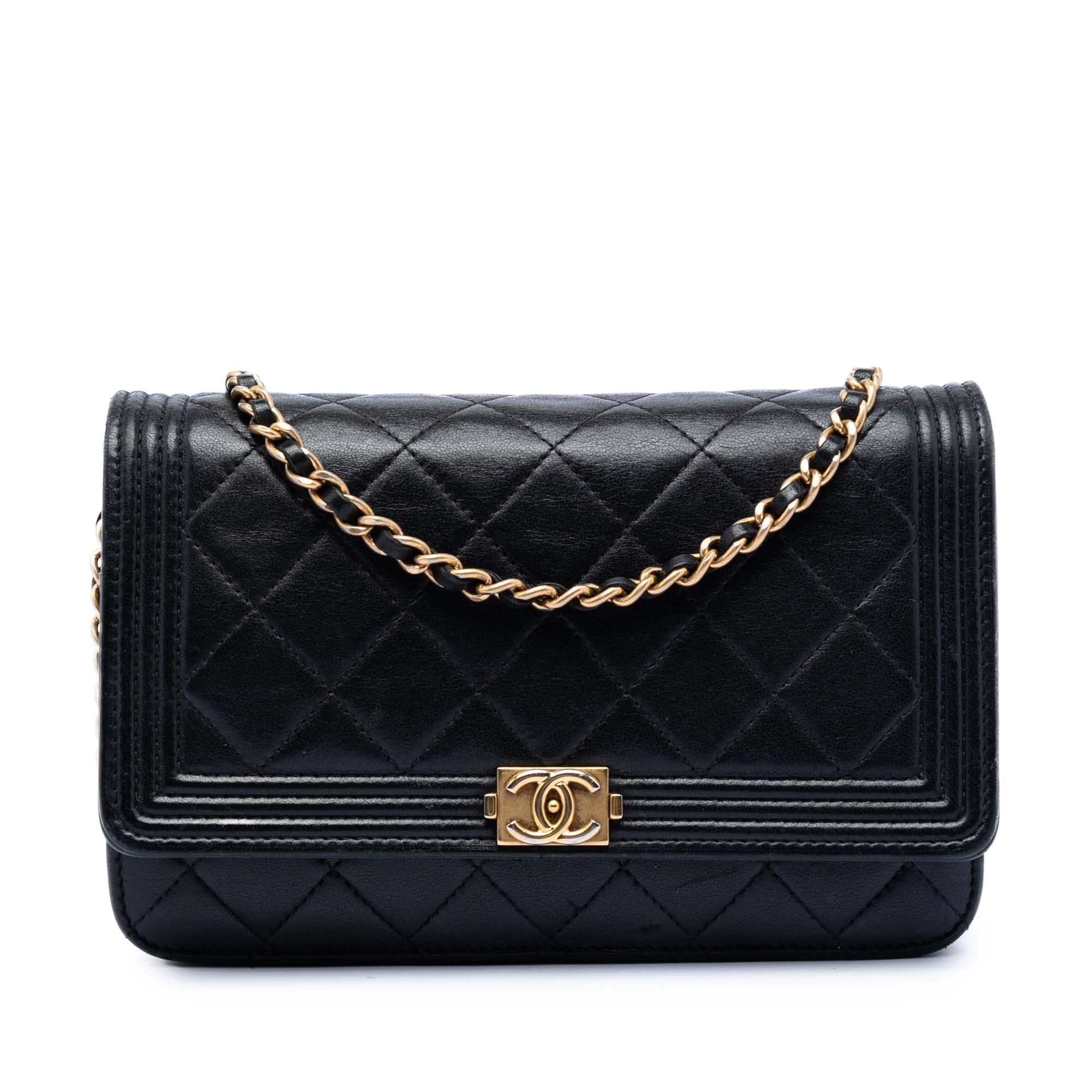 Chanel Quilted Lambskin Boy Wallet On Chain