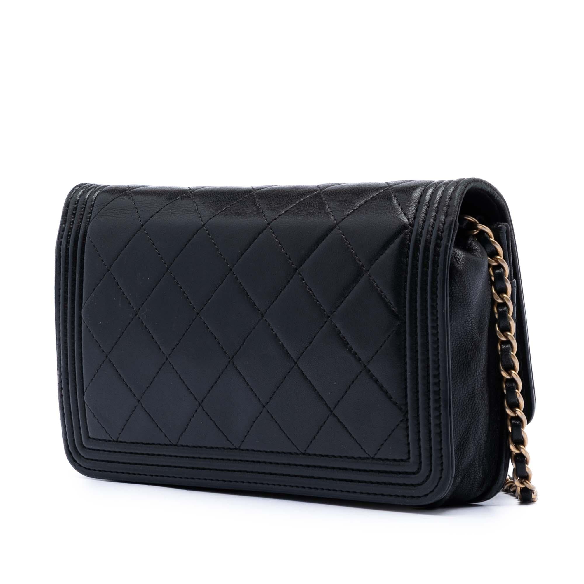 Chanel Quilted Lambskin Boy Wallet On Chain