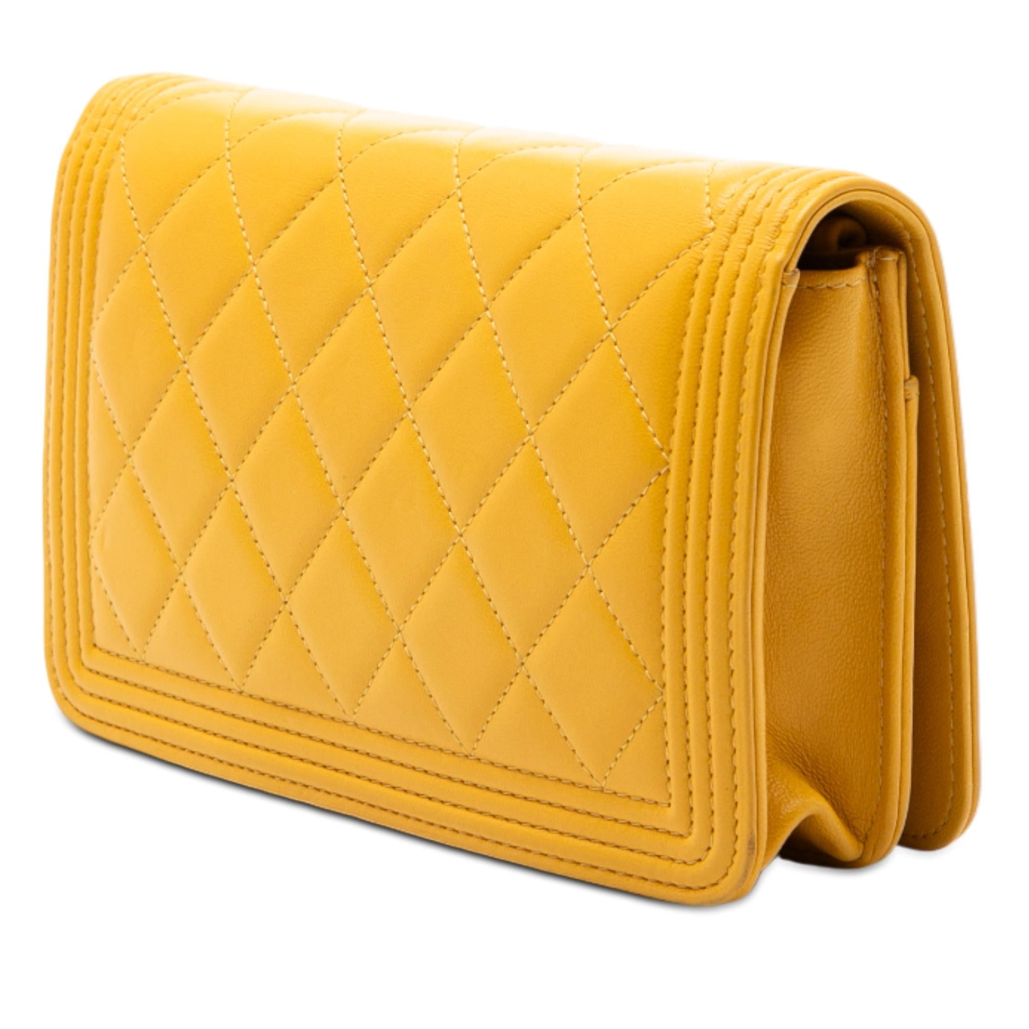 Chanel Quilted Lambskin Boy Wallet On Chain