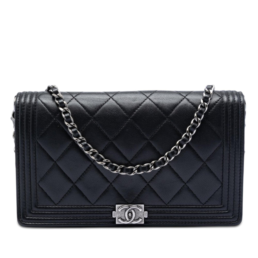Chanel Quilted Lambskin Boy Wallet On Chain