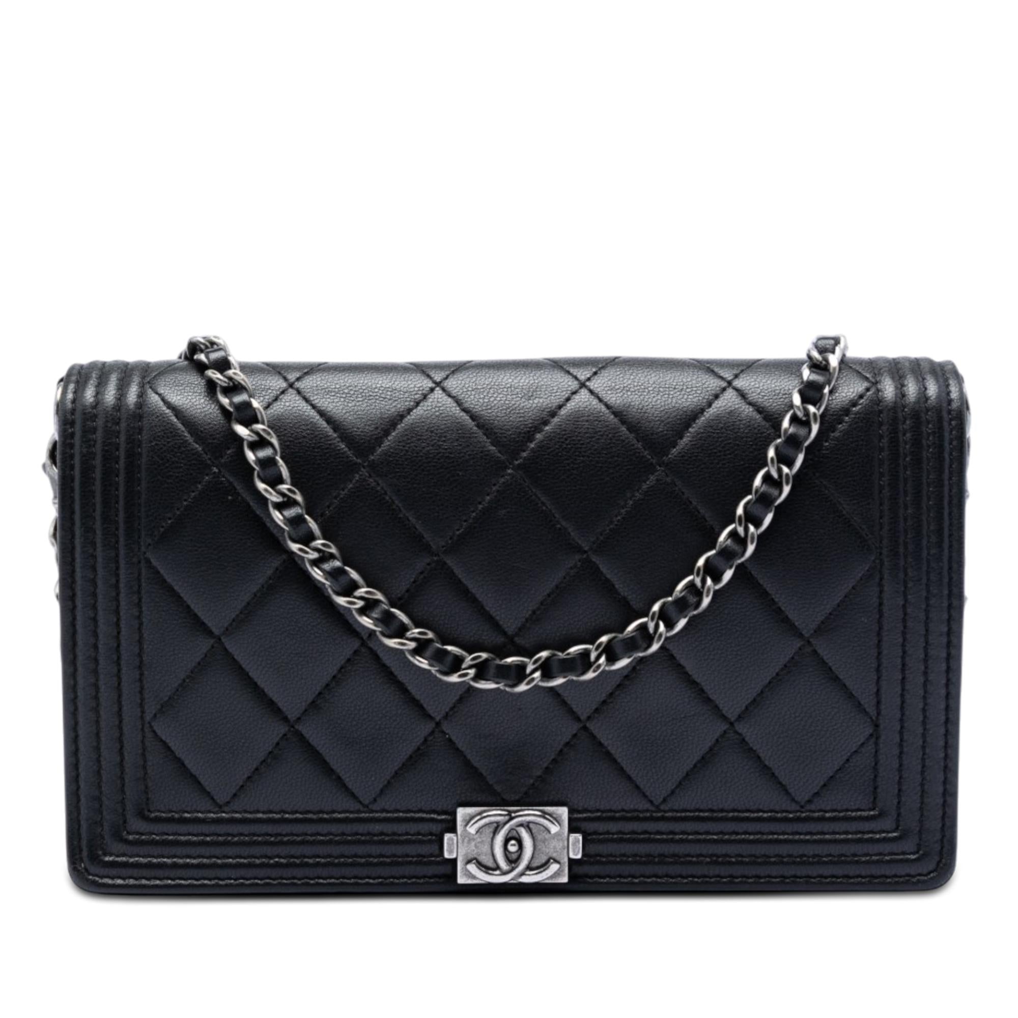 Chanel Quilted Lambskin Boy Wallet On Chain