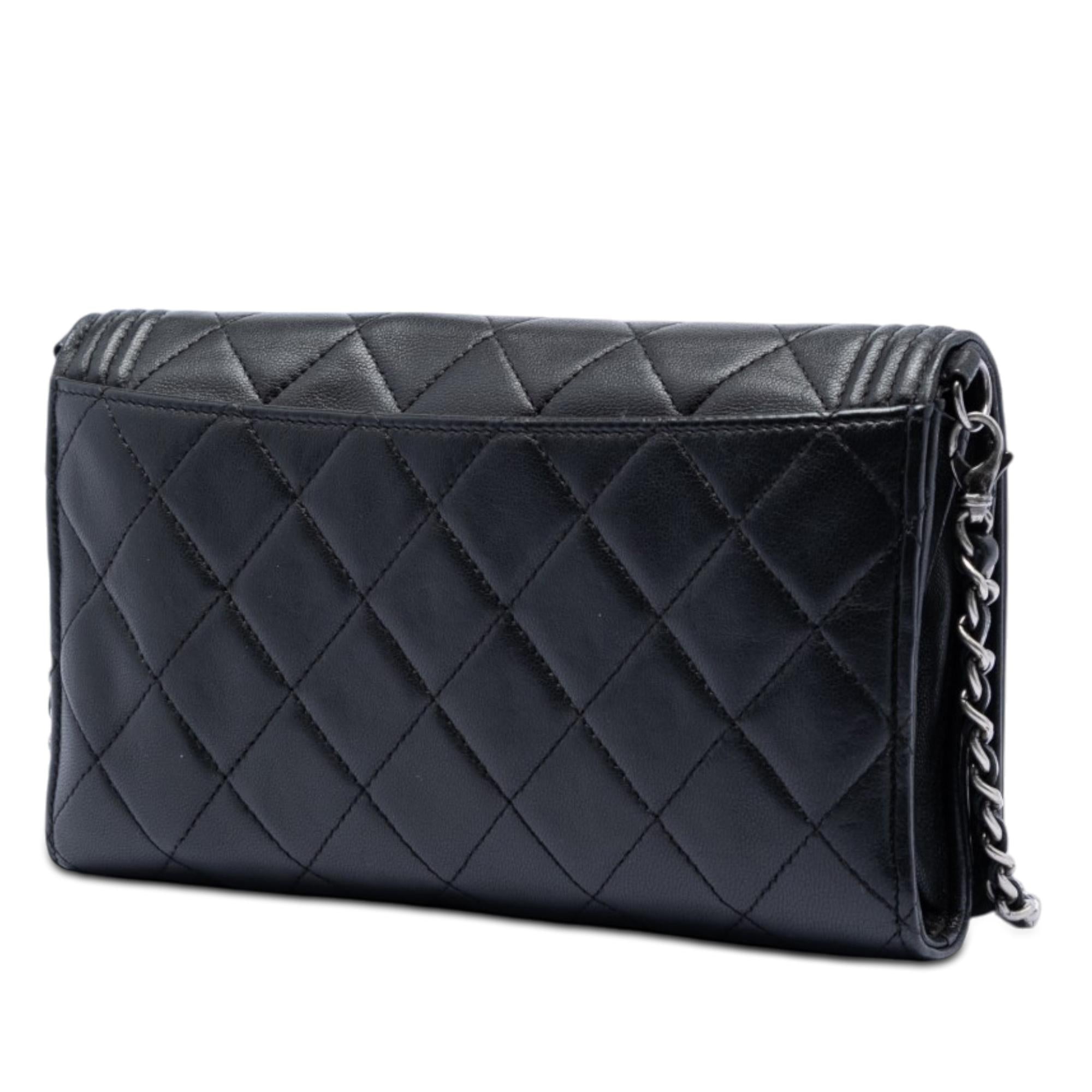 Chanel Quilted Lambskin Boy Wallet On Chain