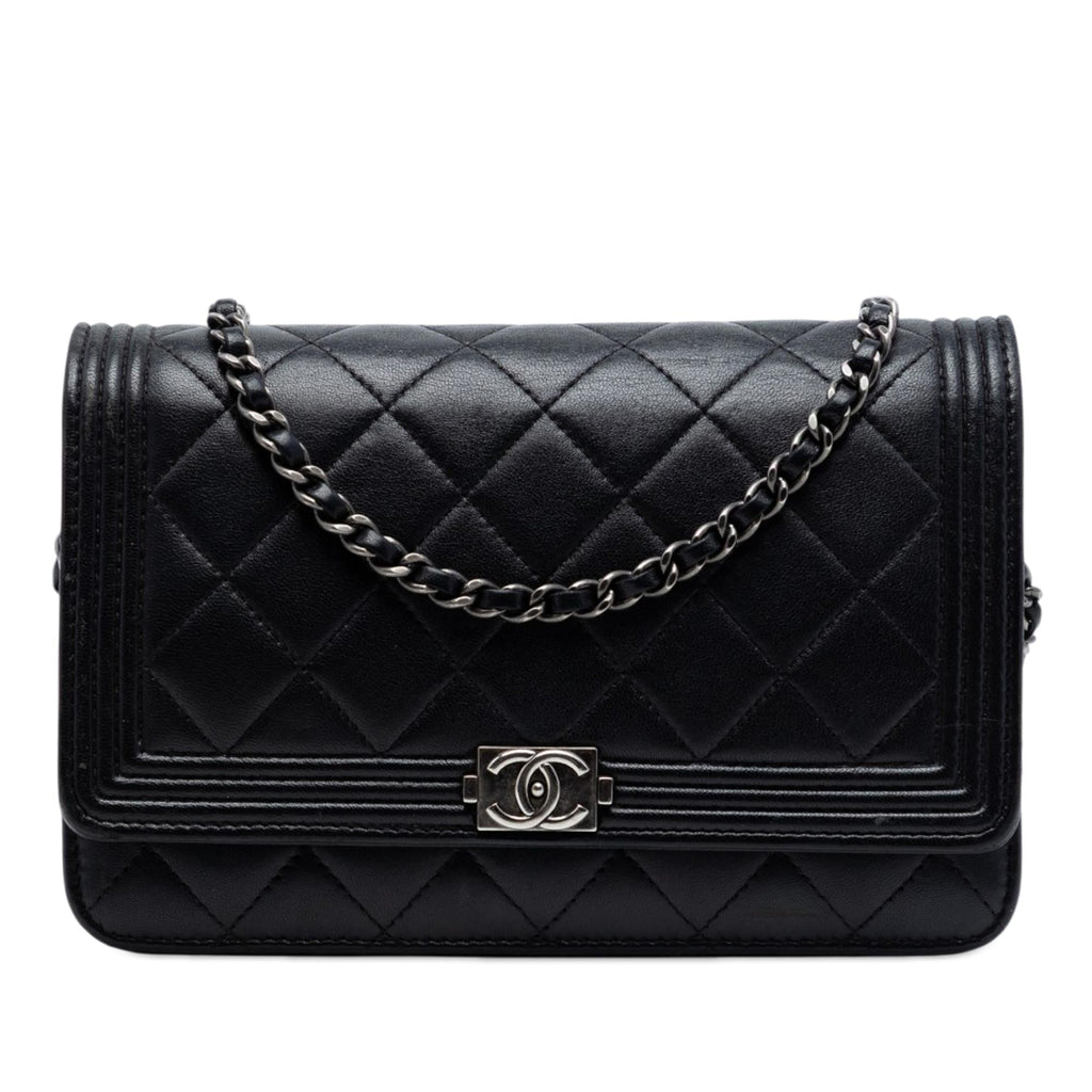 Chanel Quilted Lambskin Boy Wallet On Chain