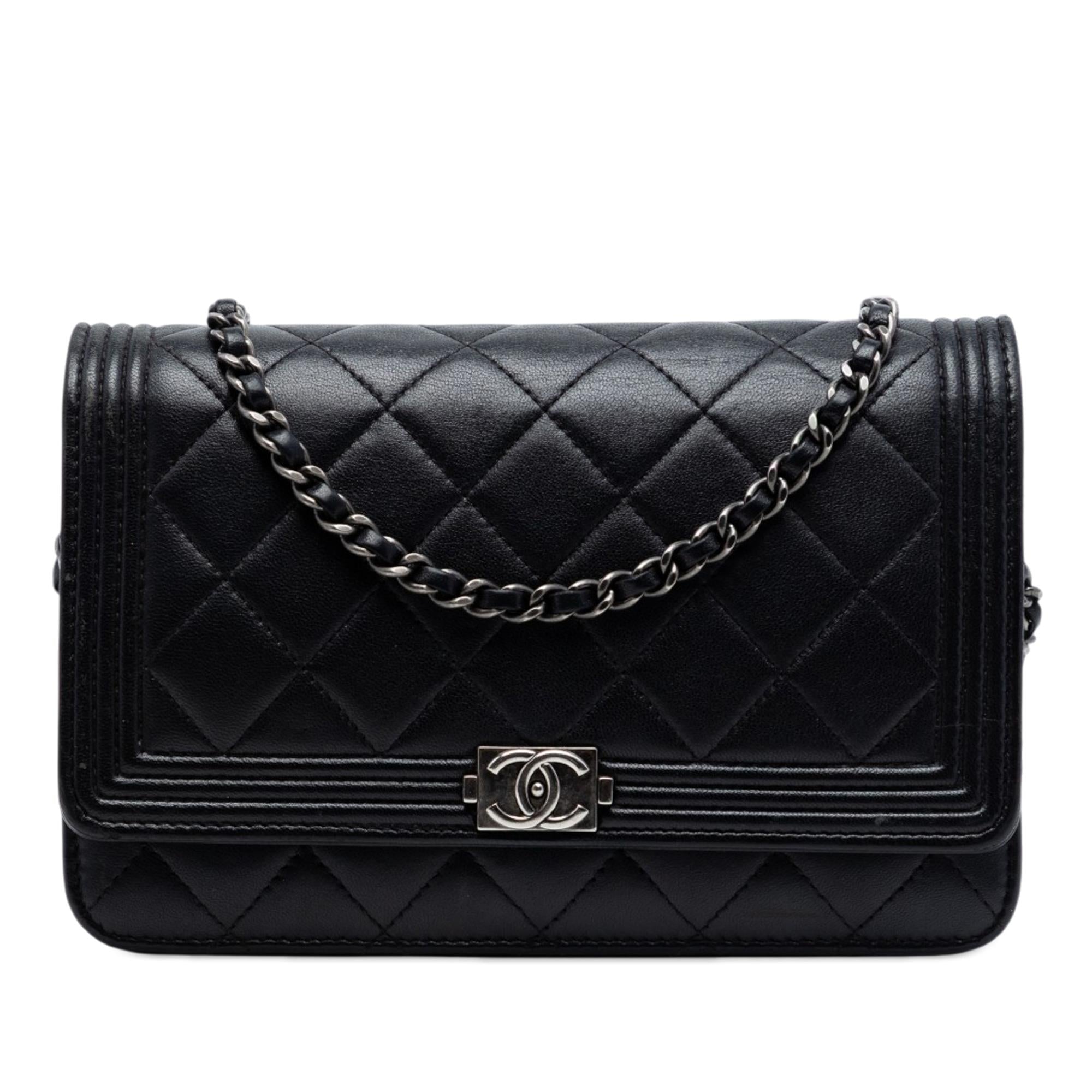 Chanel Quilted Lambskin Boy Wallet On Chain