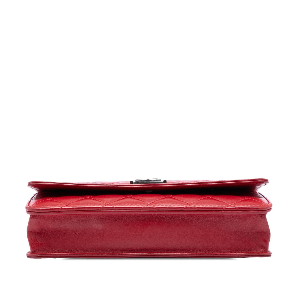 Chanel Quilted Lambskin Boy Wallet On Chain
