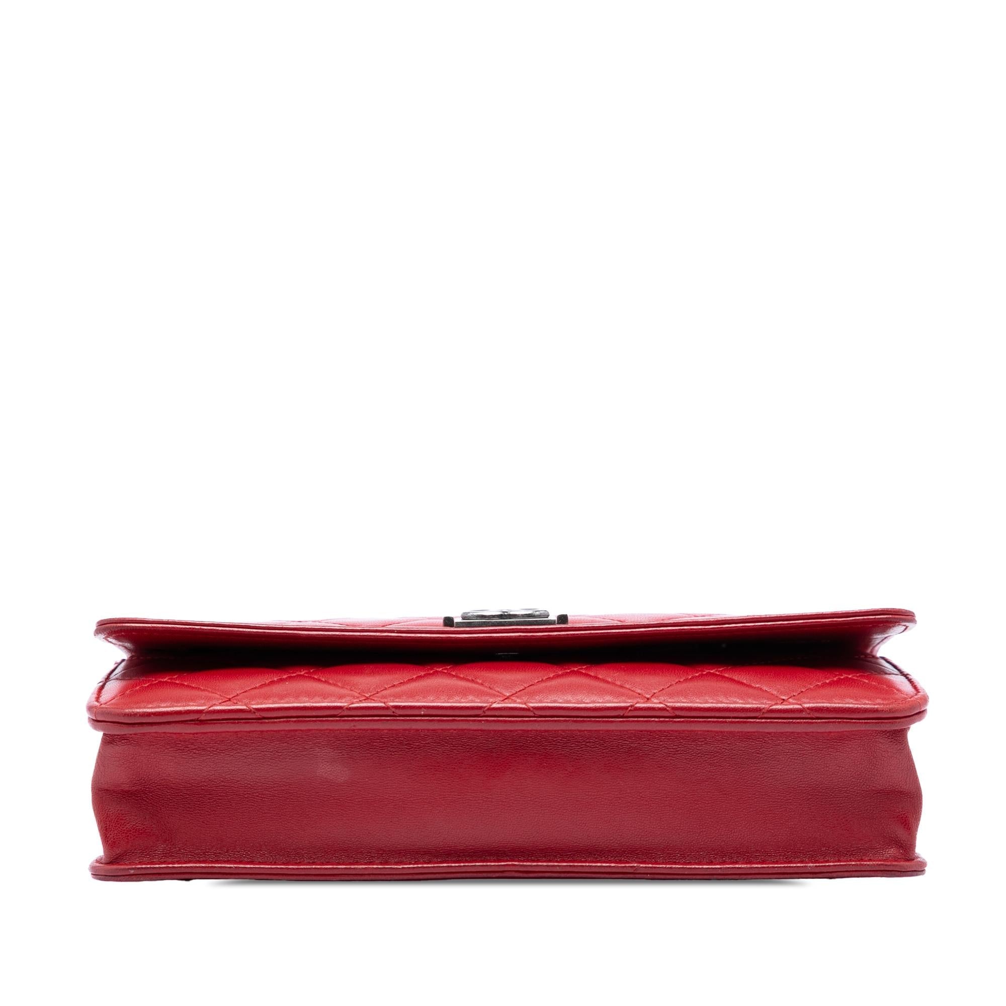 Chanel Quilted Lambskin Boy Wallet On Chain