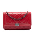 Chanel Quilted Lambskin Boy Wallet On Chain