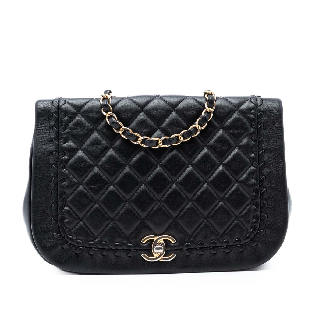 Chanel Quilted Lambskin Braided Saddle Flap