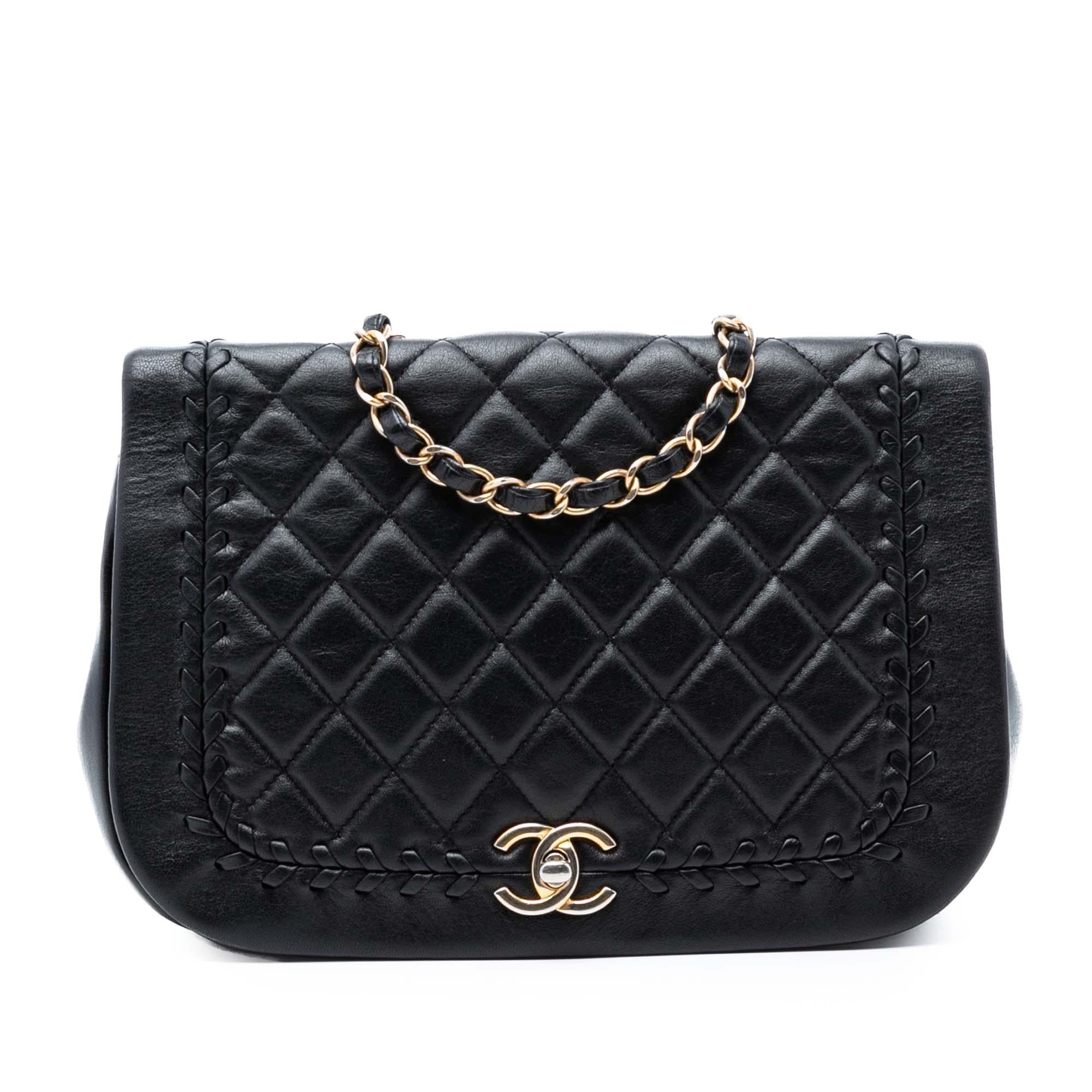 Chanel Quilted Lambskin Braided Saddle Flap
