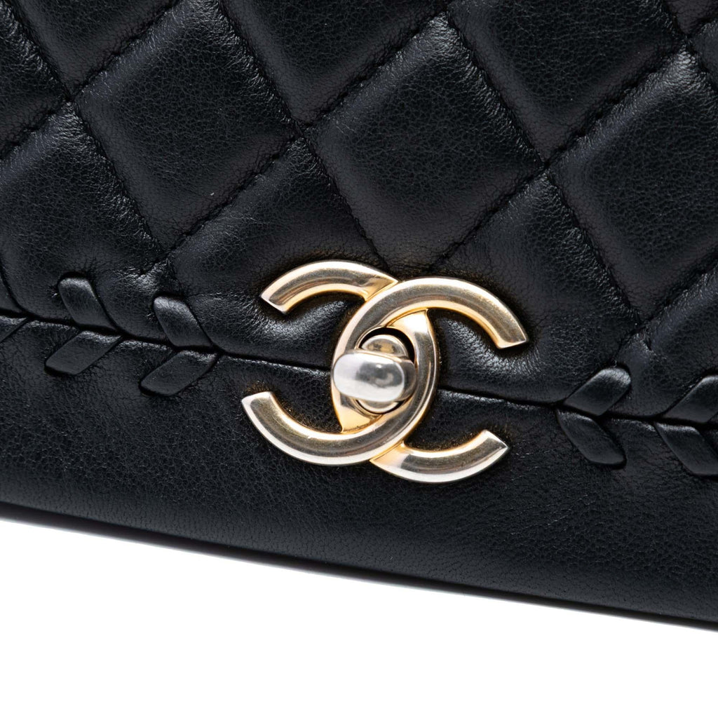 Chanel Quilted Lambskin Braided Saddle Flap