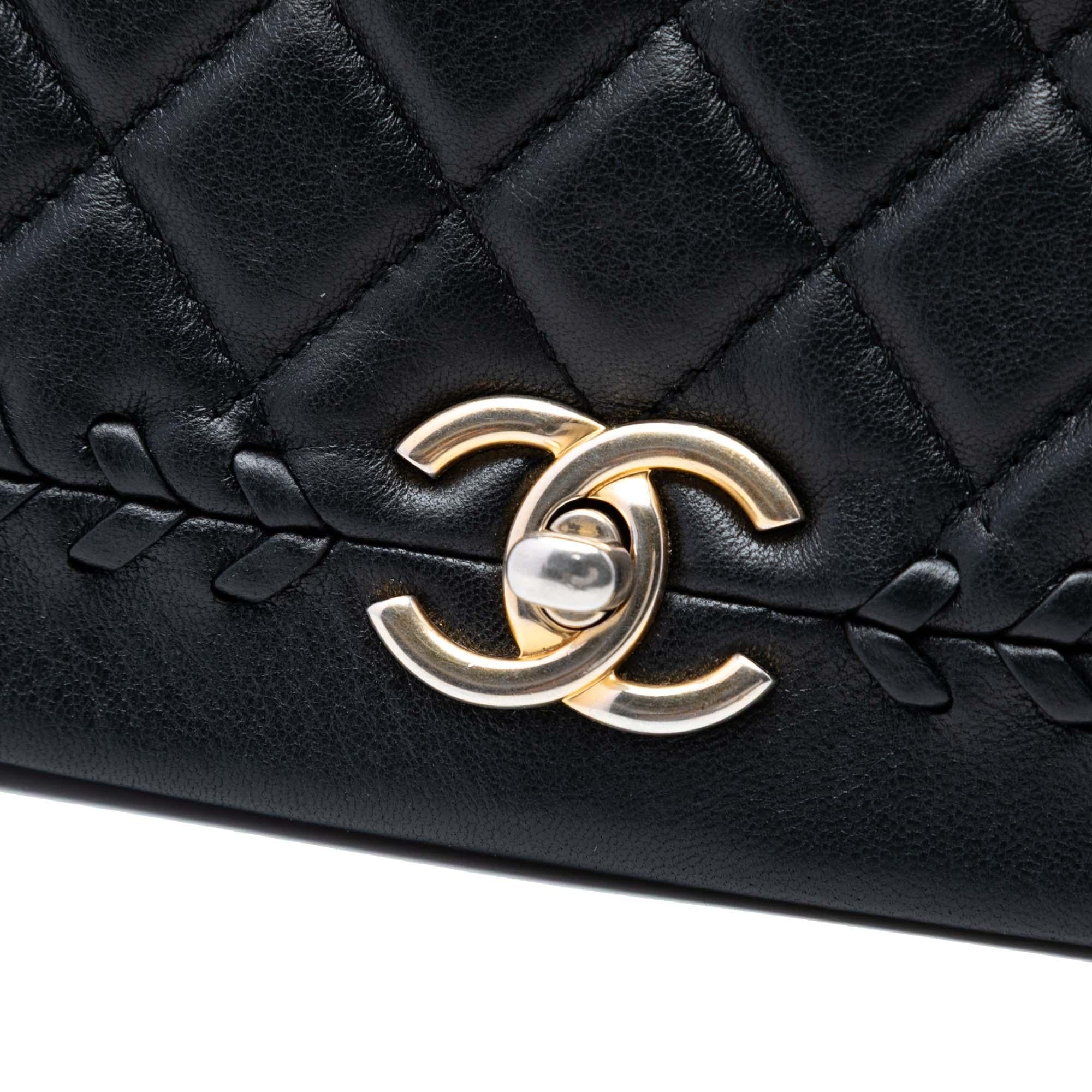 Chanel Quilted Lambskin Braided Saddle Flap