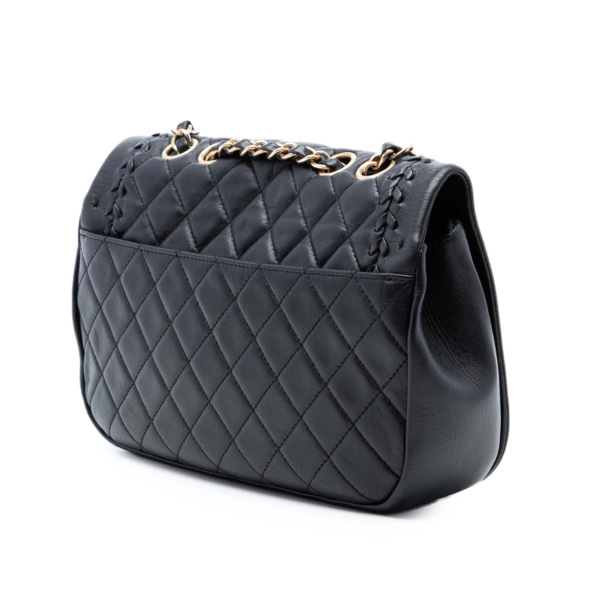 Chanel Quilted Lambskin Braided Saddle Flap