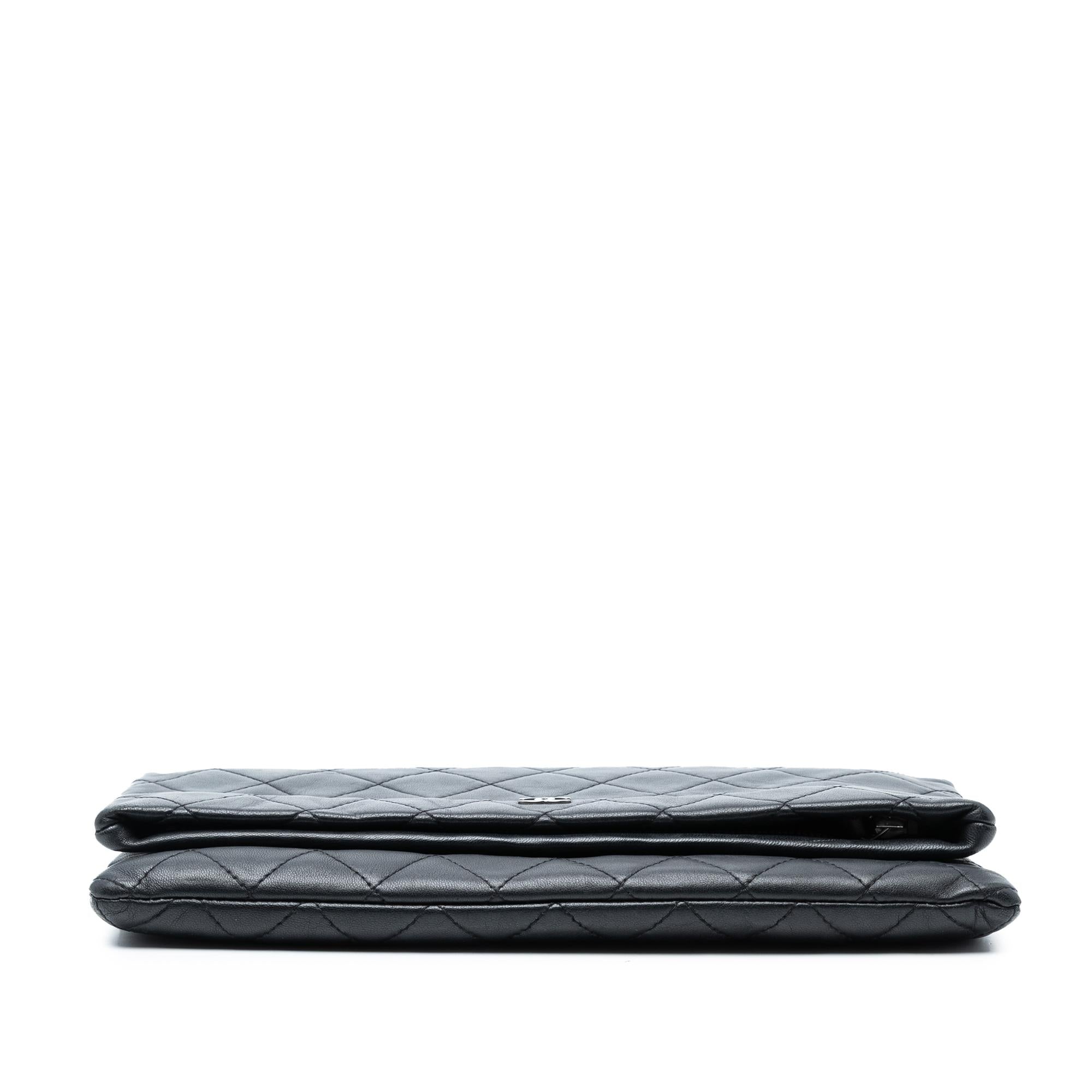 Chanel Quilted Lambskin CC Beauty Foldover Clutch