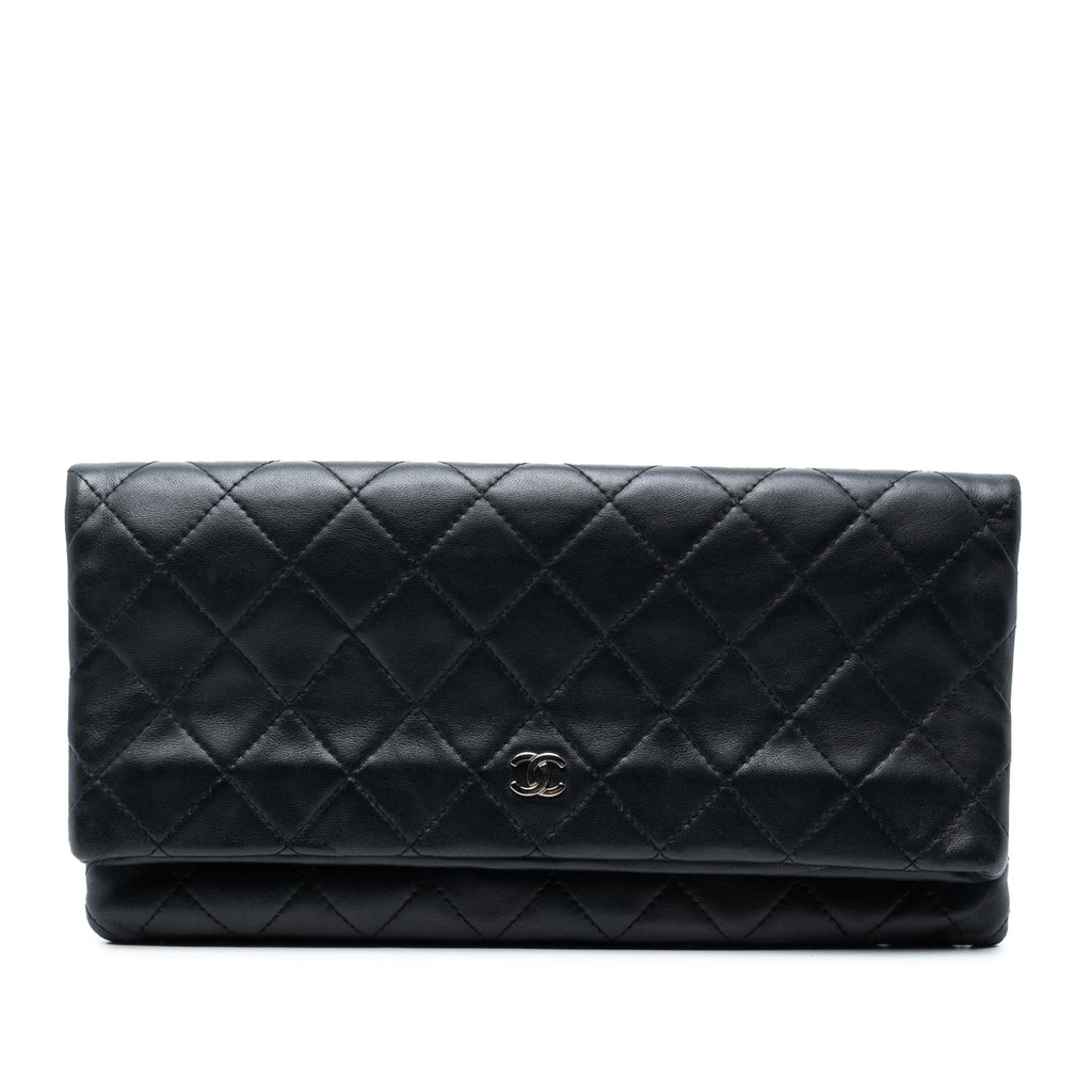 Chanel Quilted Lambskin CC Beauty Foldover Clutch