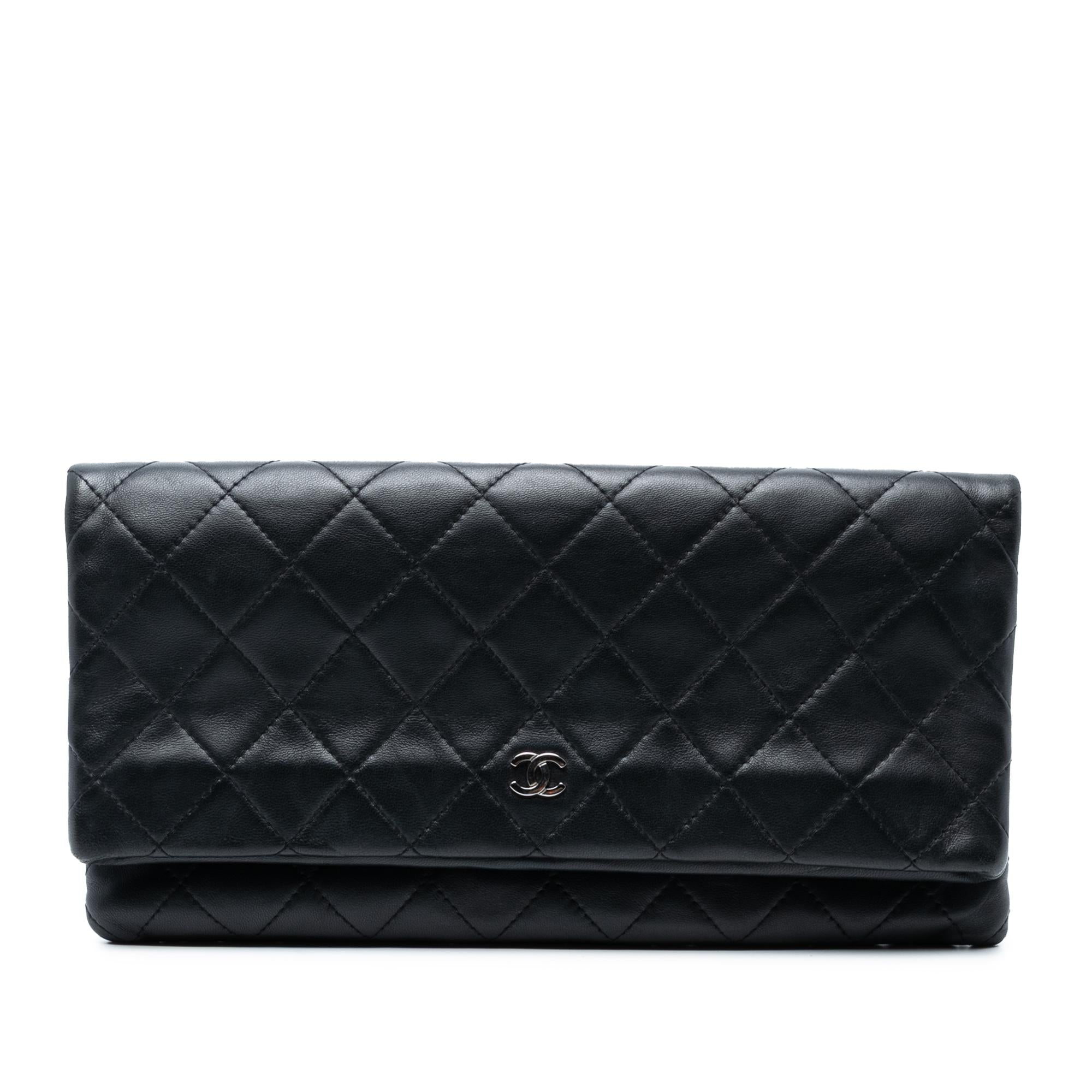 Chanel Quilted Lambskin CC Beauty Foldover Clutch