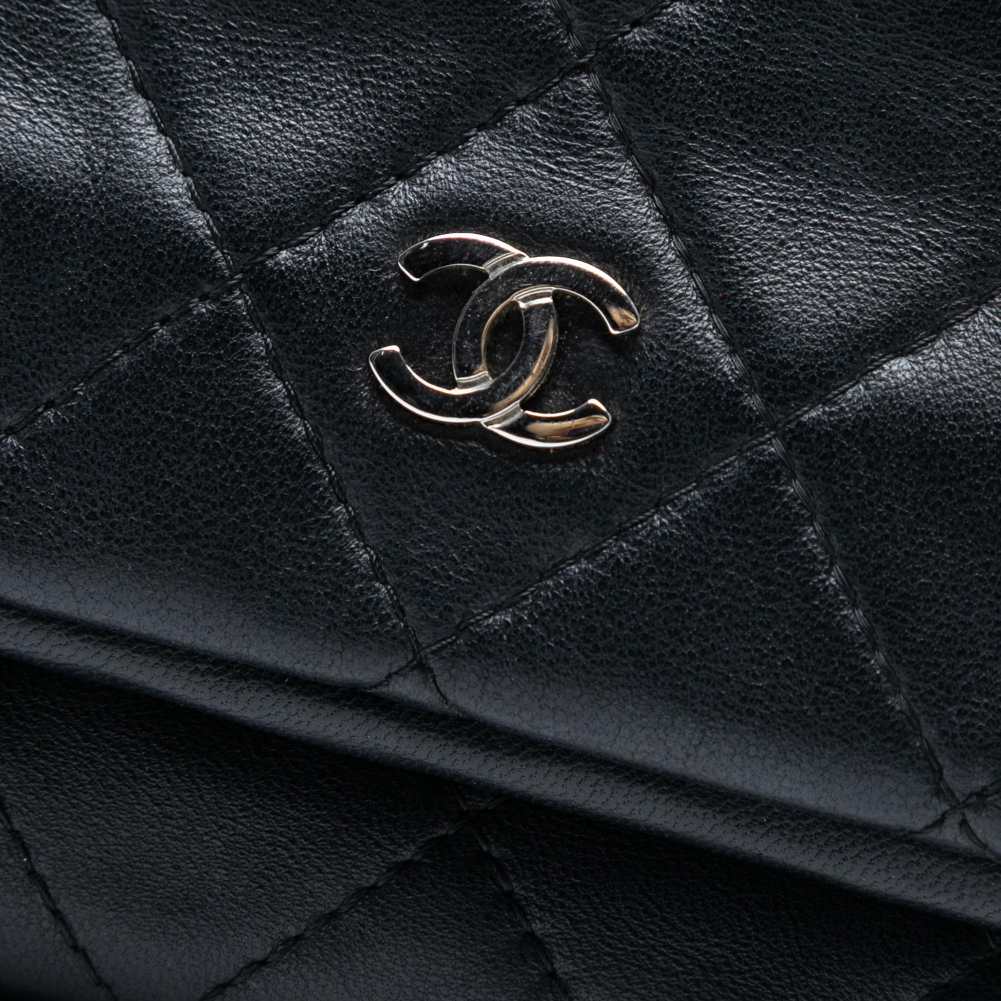 Chanel Quilted Lambskin CC Beauty Foldover Clutch