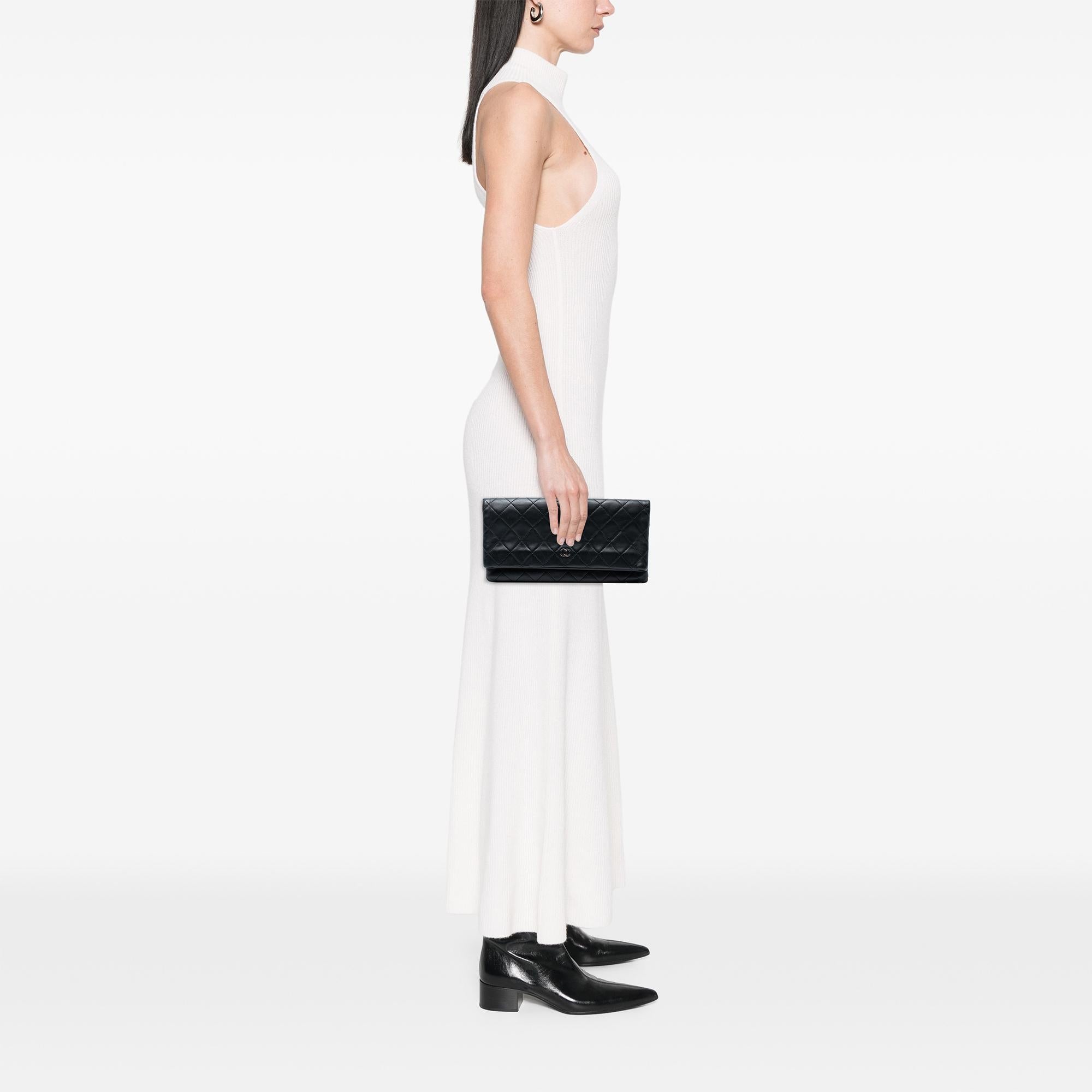 Chanel Quilted Lambskin CC Beauty Foldover Clutch