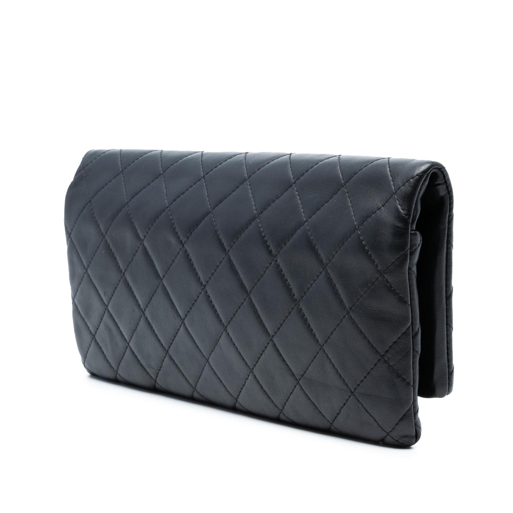 Chanel Quilted Lambskin CC Beauty Foldover Clutch