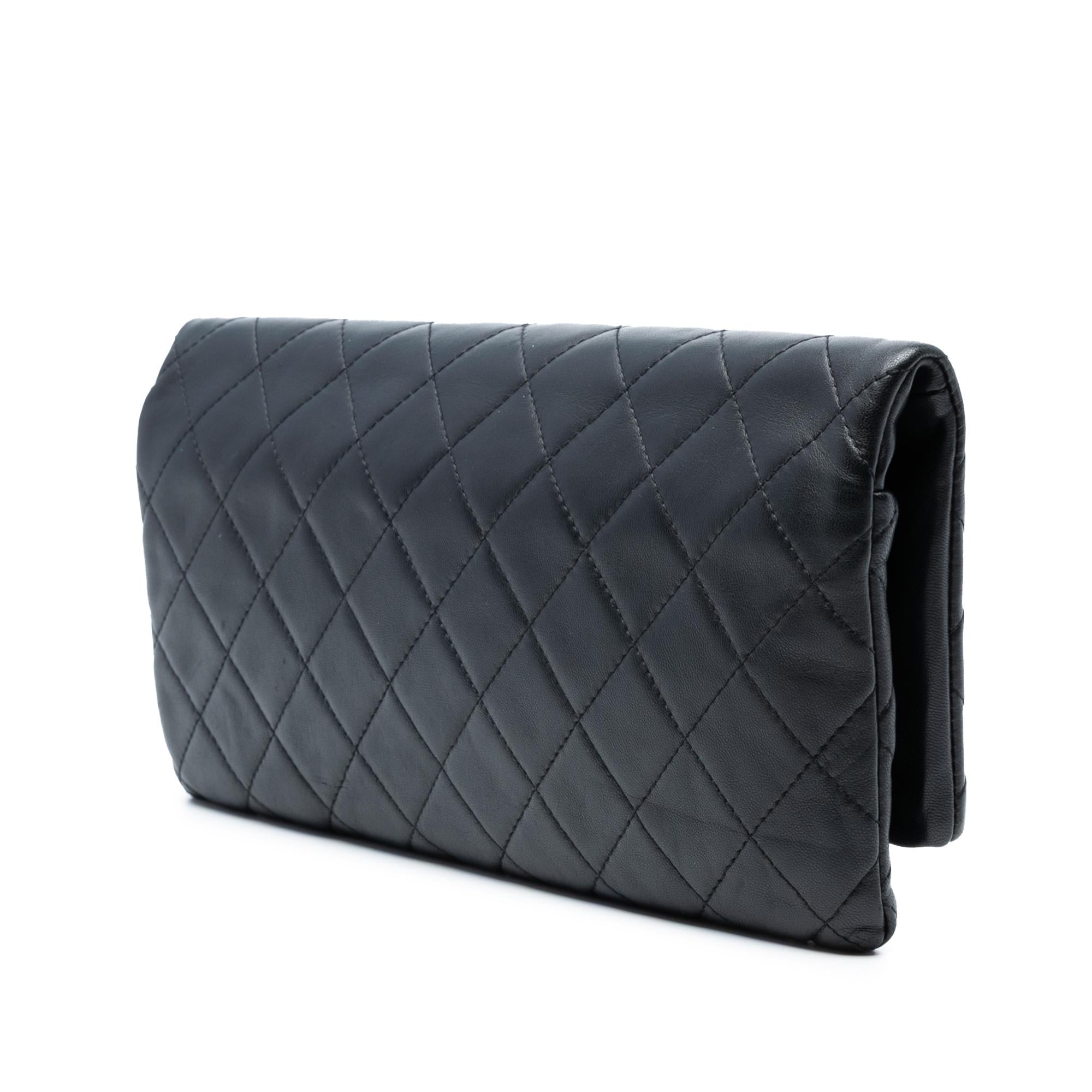 Chanel Quilted Lambskin CC Beauty Foldover Clutch