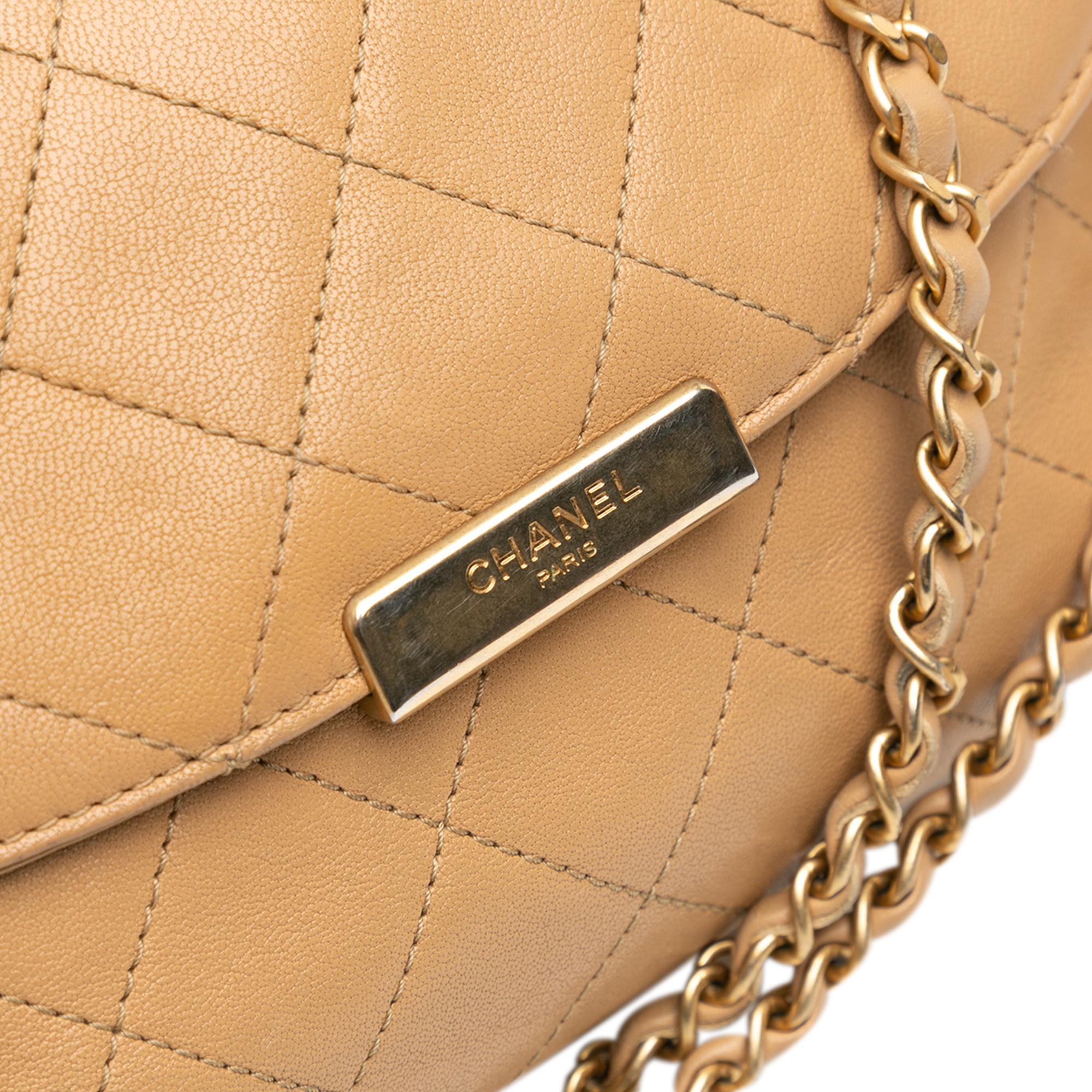 Chanel Quilted Lambskin CC Logo Bar Shoulder Bag