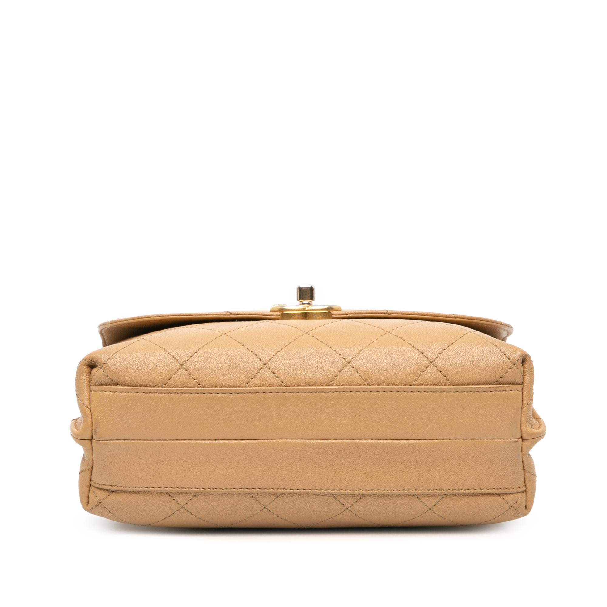 Chanel Quilted Lambskin CC Logo Bar Shoulder Bag