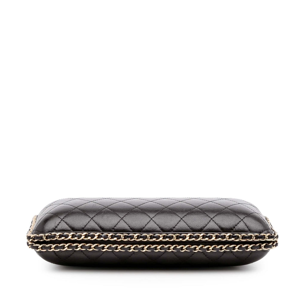 Chanel Quilted Lambskin Chain Around Clutch