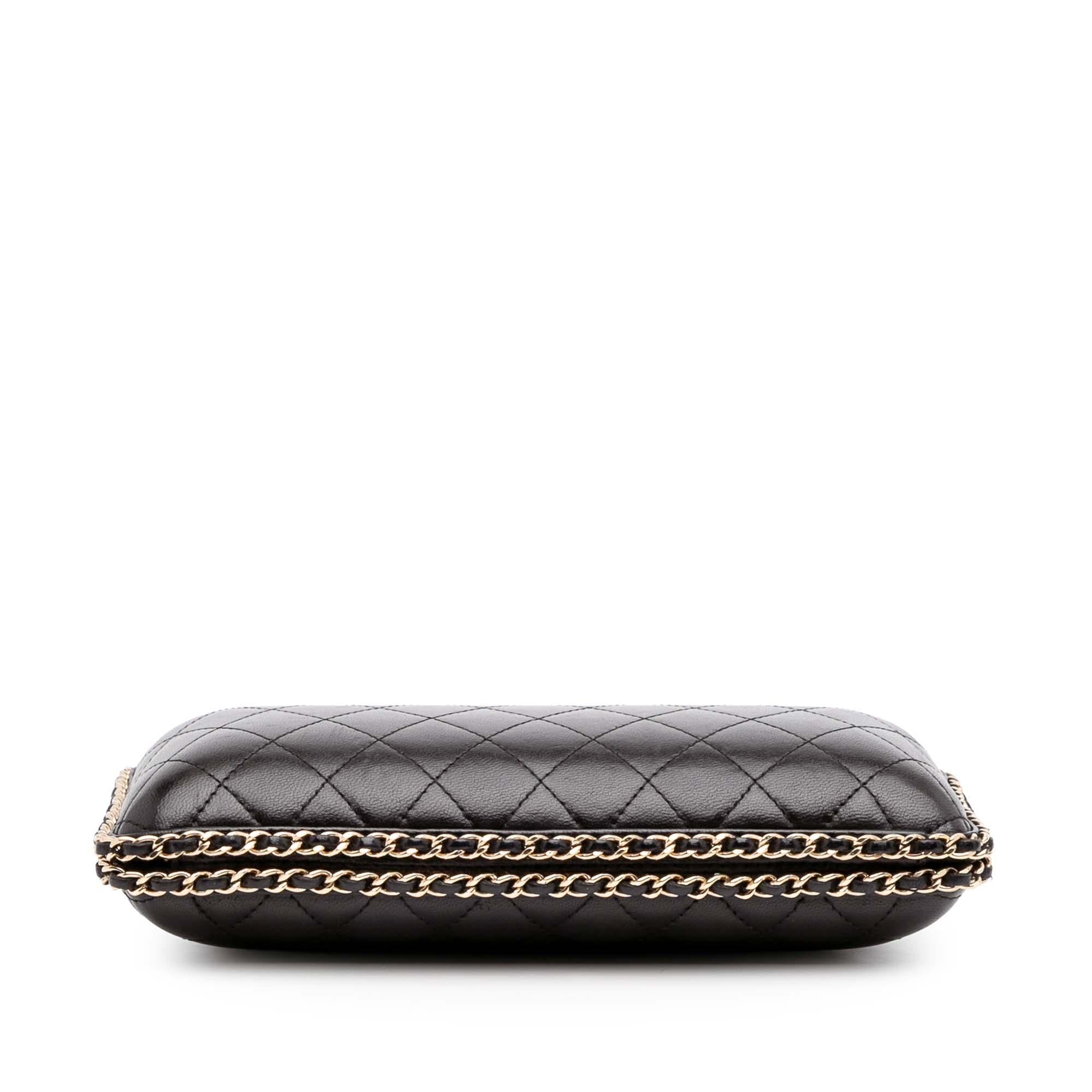 Chanel Quilted Lambskin Chain Around Clutch