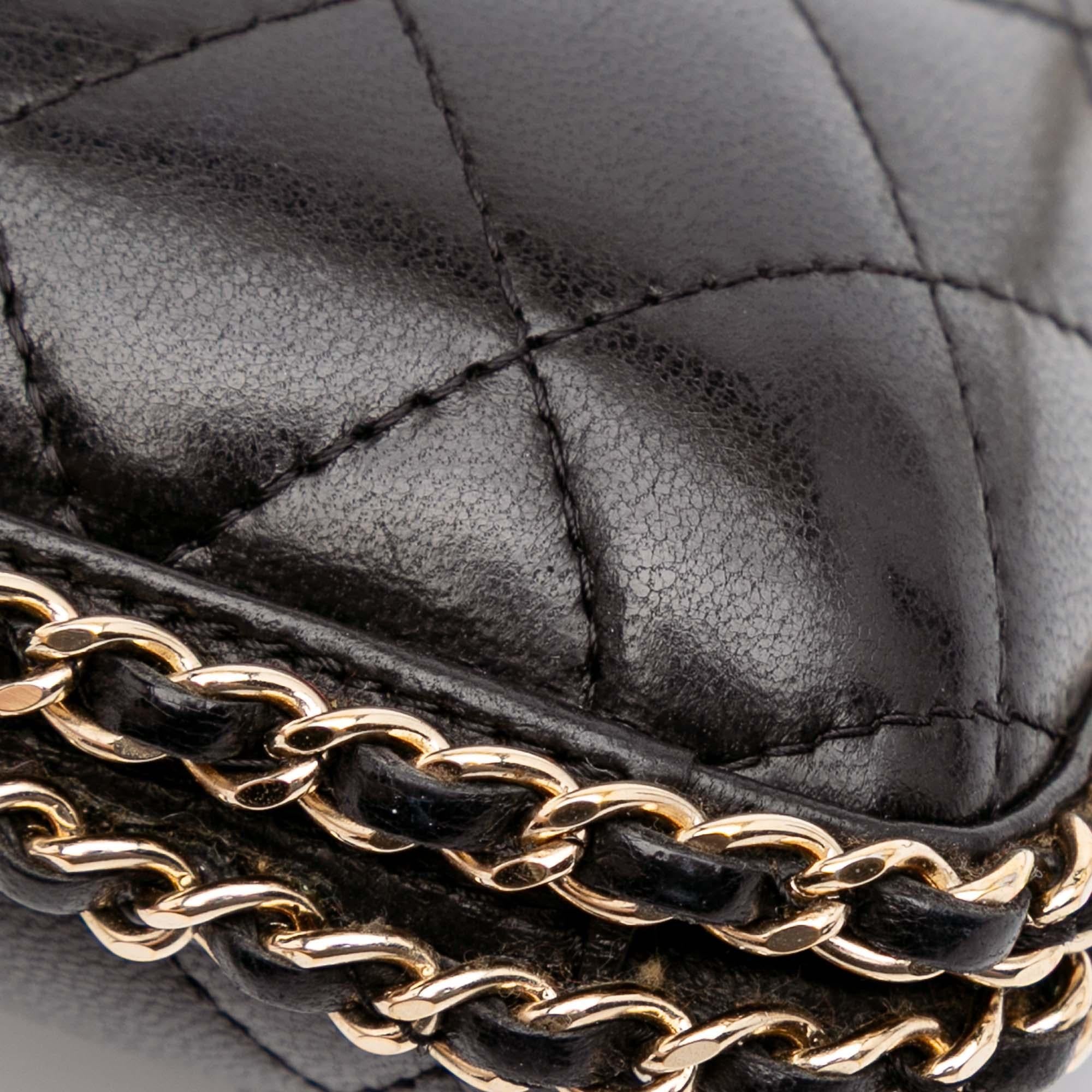 Chanel Quilted Lambskin Chain Around Clutch