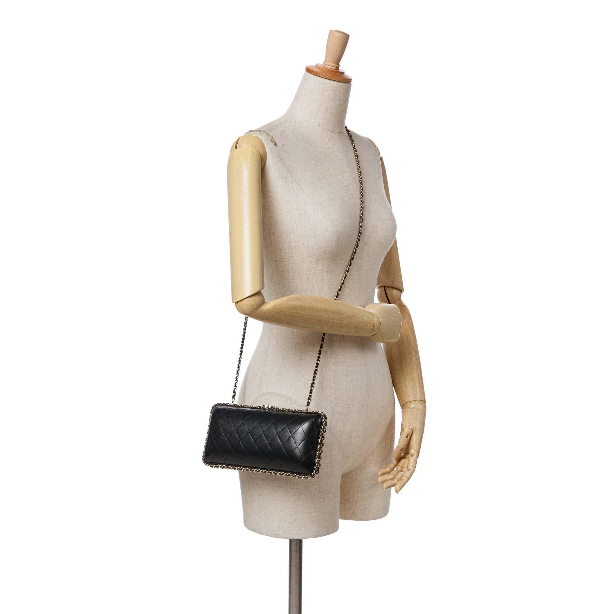 Chanel Quilted Lambskin Chain Around Clutch
