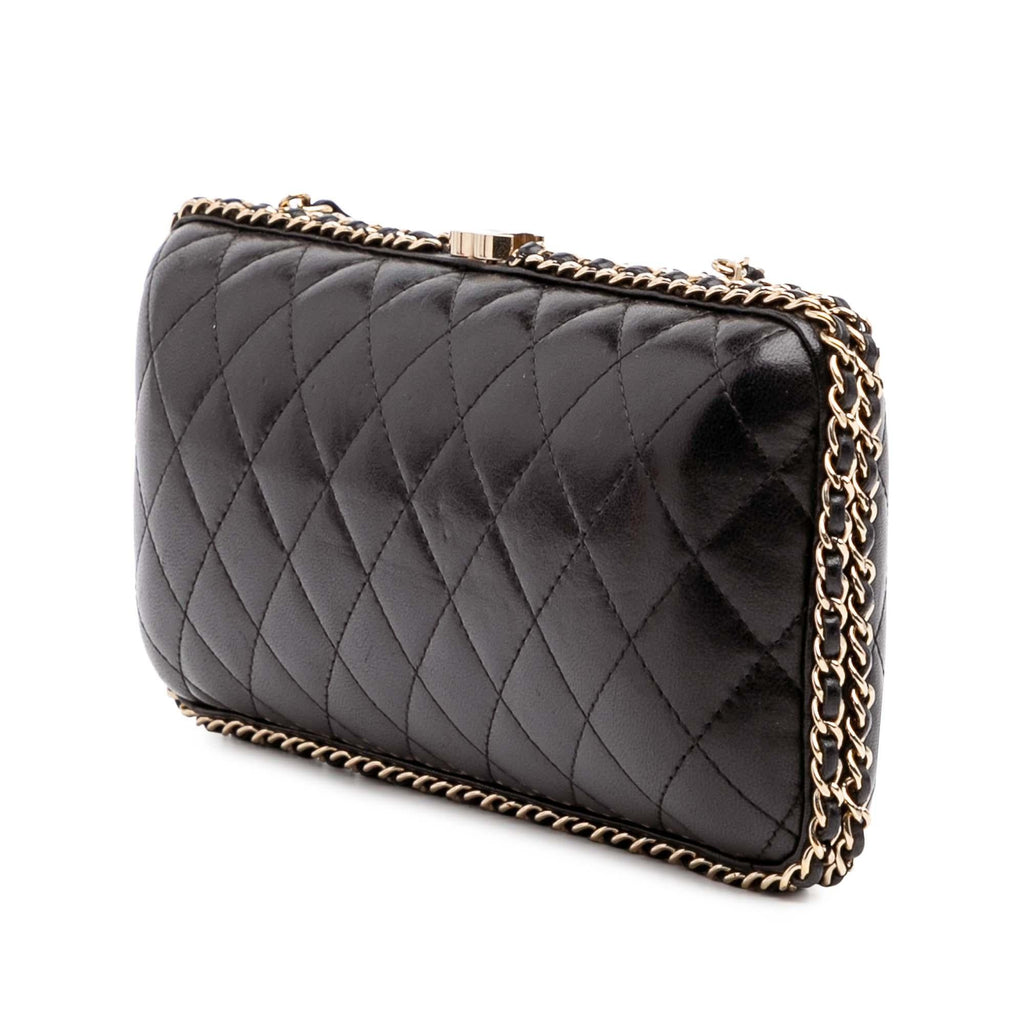 Chanel Quilted Lambskin Chain Around Clutch