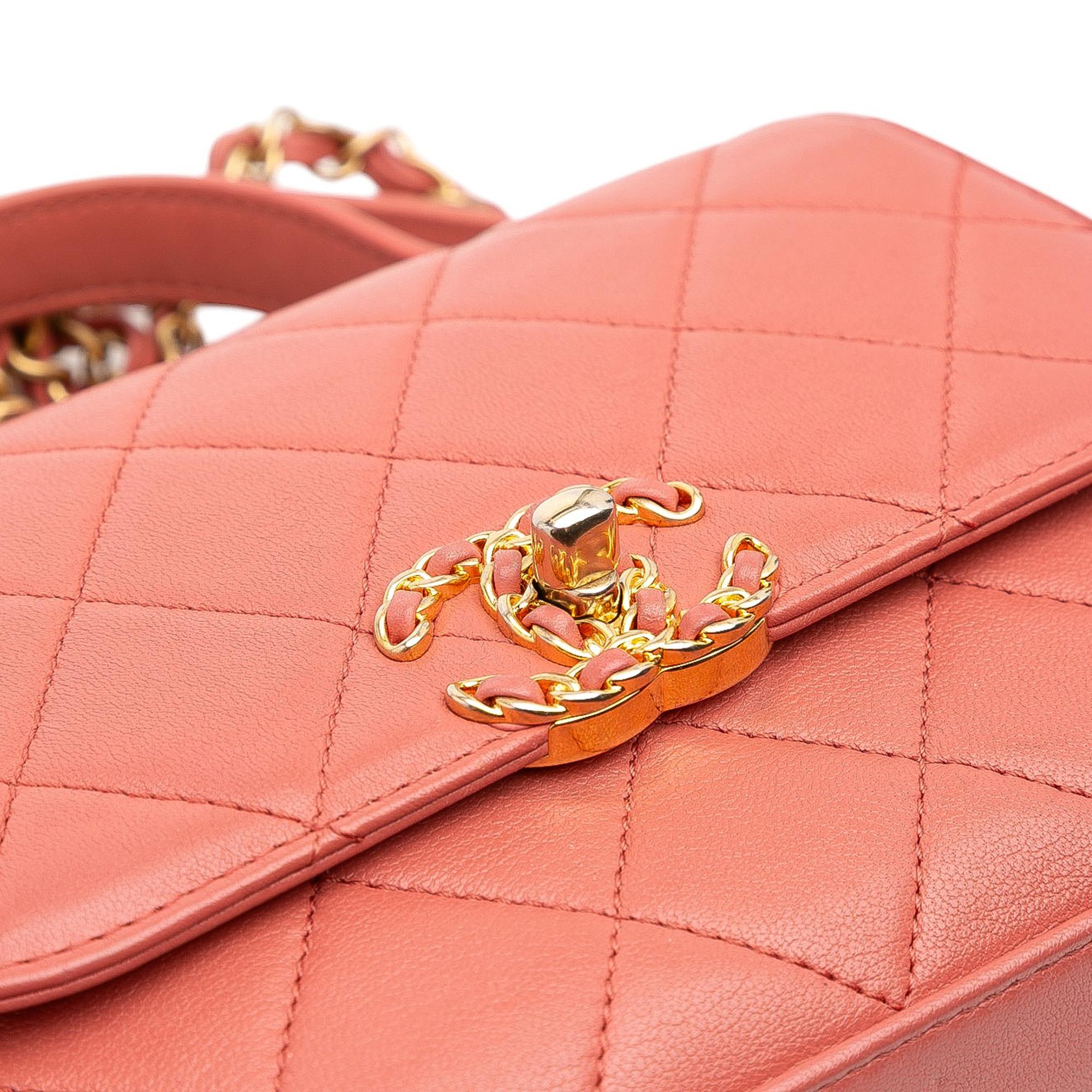 Chanel Quilted Lambskin Chain Infinity Top Handle Bag