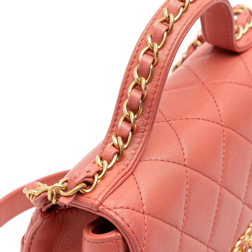 Chanel Quilted Lambskin Chain Infinity Top Handle Bag