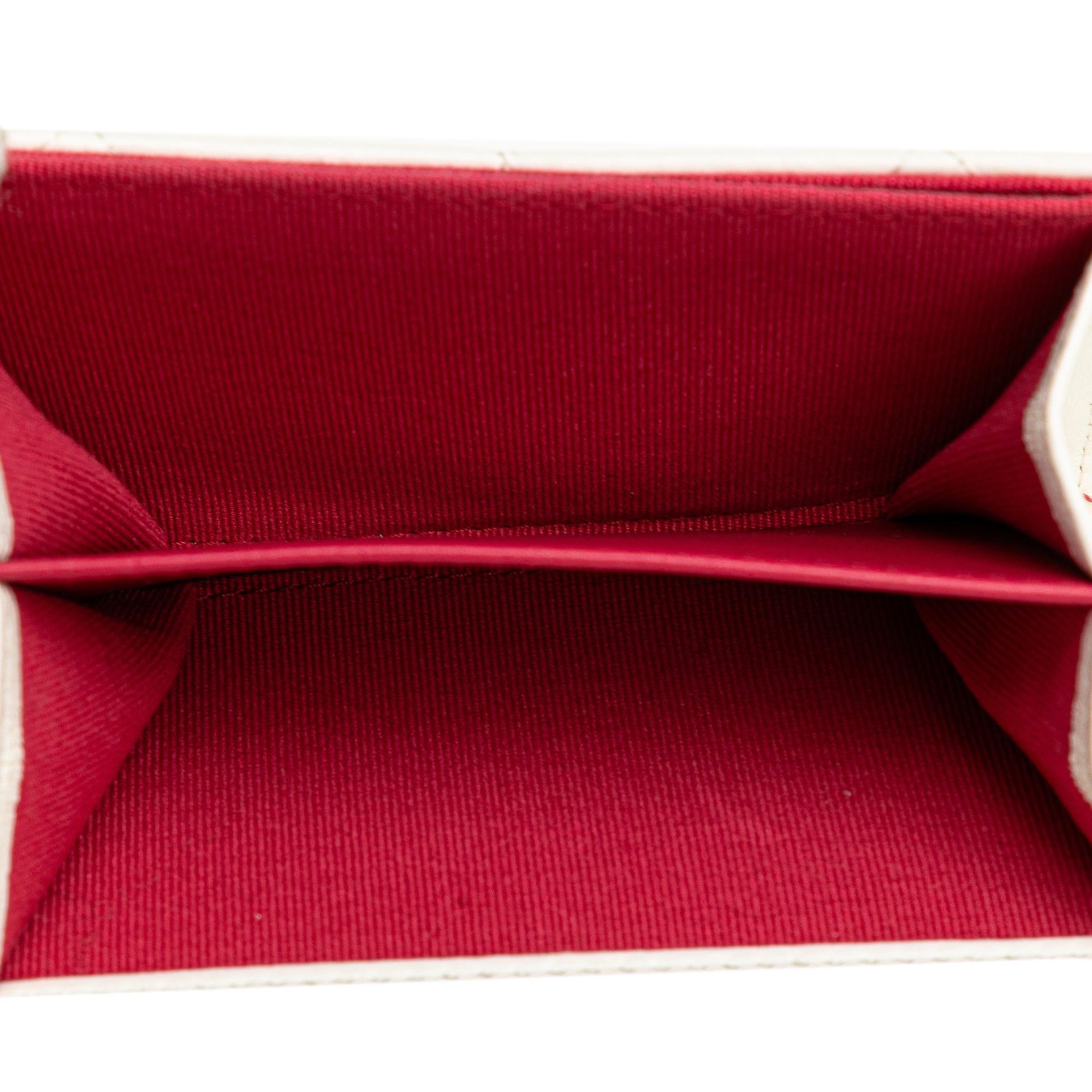 Chanel Quilted Lambskin Coco Love Card Holder On Chain