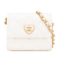 Chanel Quilted Lambskin Coco Love Card Holder On Chain
