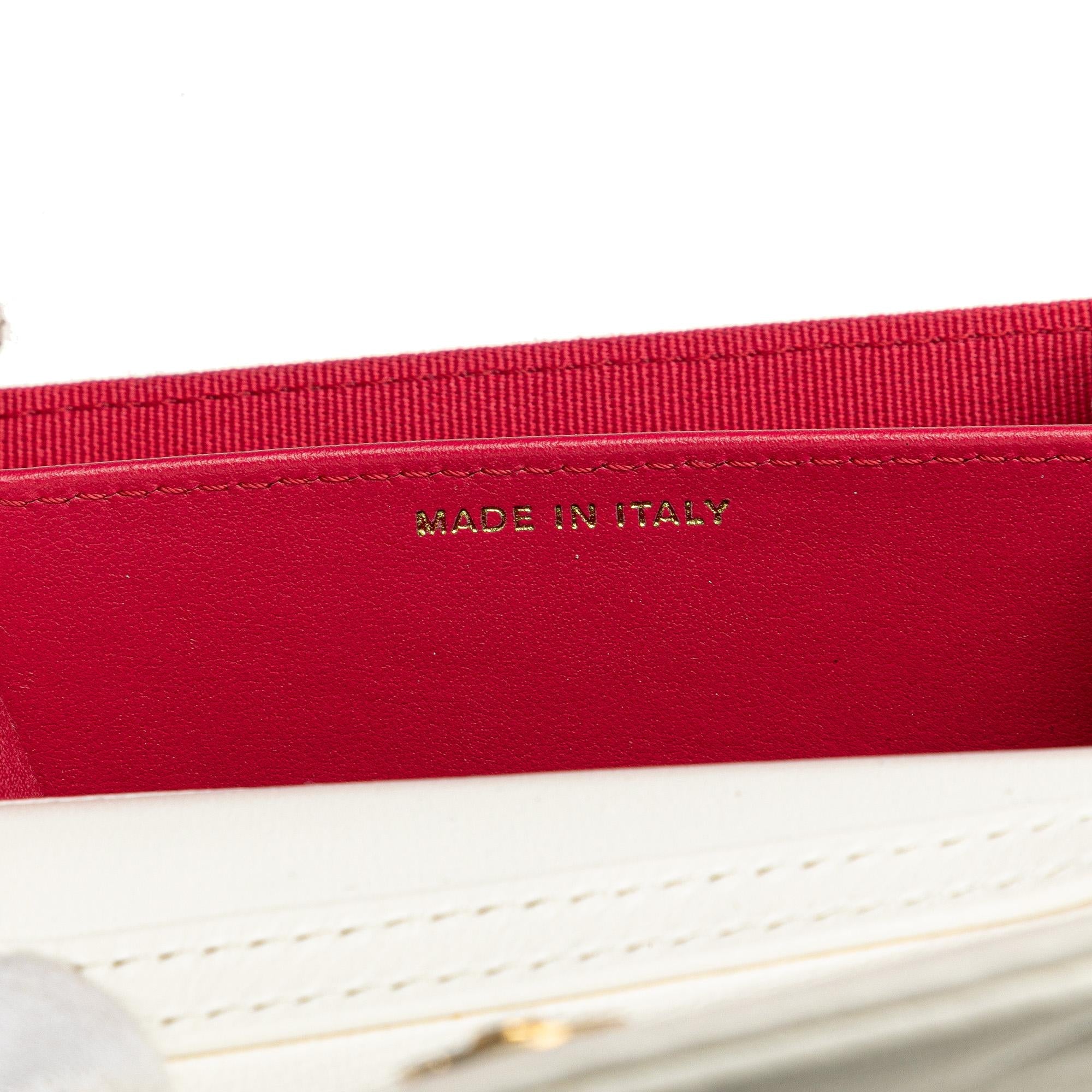 Chanel Quilted Lambskin Coco Love Card Holder On Chain